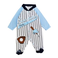MUNDO BEBE - Pijama bebé enteriza beisbol azul con pies