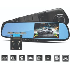 GENERICO - Espejo Retrovisor Doble Camara DVR Delantera Trasera Full HD