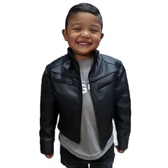 SYK - Chaqueta para niño tipo piloto de cuerotex.