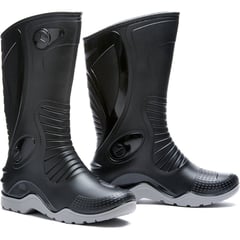 IDECAL - Botas de Lluvia Dakar color Negro Para Motociclistas Suela Gris