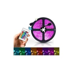 GENERICO - Cinta Led Multicolor Rgb Luz 5mts Control Adaptador