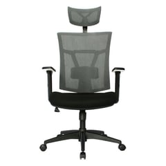 JYM - Silla de oficina presidencial brazos 3d ergonómica - negragris