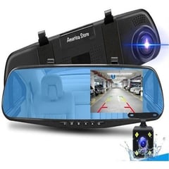 GENERICO - Espejo Retrovisor Doble Camara Full Hd Carro Pantalla 43