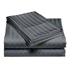 GENERICO - Juego De Sábanas Bella Home Doble 140x190x35 Gris Oscuro