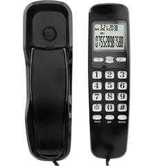 LEBOSS - Teléfono fijo B369 con identificador de llamadas-Negro