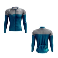 ARMAZI SPORT - JERSEY CICLISMO RUTA MTB BIKE CYCLING JASPE GRIS AZUL