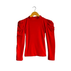 SYK - Blusa para mujer manga larga rojo.
