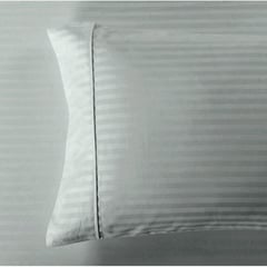 GENERICO - Par de fundas de almohada 50x72cm sateen stripe gris plata