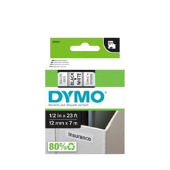 DYMO - Etiqueta plástica D1 12mm texto negro fondo blanco