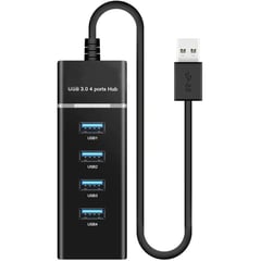 GENERICO - Hub 4 USB 3.0 5GB por segundo Cable de 30cm