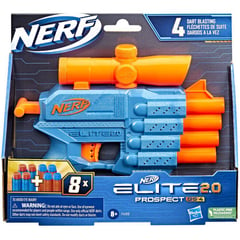 HASBRO - Lanzador Nerf Elite 2.0 Prospect Qs4 - 8 Dardos