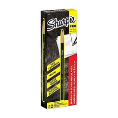 SHARPIE - Lápiz de cera Industrial color negro caja x 12 und