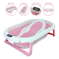 PRIORI - Bañera Bebe Plegable Portátil Ocean Rosa