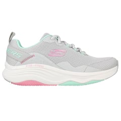 SKECHERS - Tenis Mujer Relaxed Fit D’Lux Fitness - Gris - Blanco