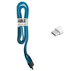 PLATINA - CABLE TIPO C AZUL TIPO TELA PLANO