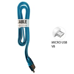 PLATINA - CABLE MICRO USB V8 AZUL TIPO TELA PLANO