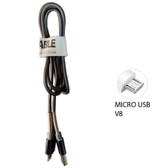 PLATINA - CABLE MICRO USB V8 NEGRO TIPO CUERDA