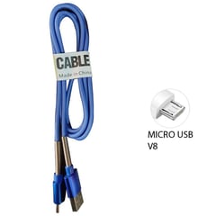 PLATINA - CABLE MICRO USB V8 AZUL TIPO CUERDA