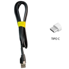 PLATINA - CABLE CARGA TIPO C NEGRO GOMA