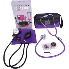 GMD - Kit tensiómetro y fonendoscopio fusion negro con purpura