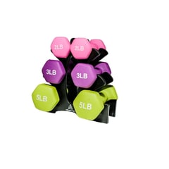 URBANFIT PRO - Set Kit De Mancuernas 2, 3 Y 5 Lbs Forro Neopreno y Soporte