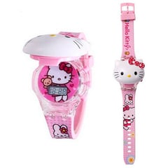 DAYOSHOP - Reloj Niñas Digital Luces Sonido Tapa Hello Kitty