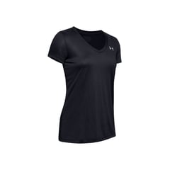 UNDER ARMOUR - Camiseta Mujer TECH SSV - SOLID-BLK Negro