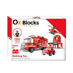 OX BLOCKS - Estación De Bomberos Armable 0310 697 Piezas Rojo