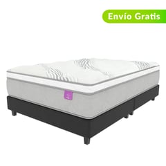 AMERICANA DE COLCHONES - Colchón con Base Cama Doble Firmeza Media Ortopédico Resortado con Pillow Non Flip 140 x 190 cm - Compra Sin Interes, Te Devolvemos el 100% de los Intereses Pagando a 3, 6, 12 o 24 Cuotas con Tarjeta CMR Banco Falabella