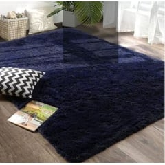 FEEL GREEN - Tapete alfombra peluda Azul Oscuro - tapete de peluche - 100 × 150 cm