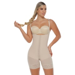 BODY PERFECT - FAJA CACHETERA STRAPLESS DE BROCHE REF. 1700 PIEL