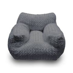 ESTILO RELAX - Sillon Puff King en Peluche Ultrasuave - Gris