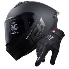 ICH - Casco integral 503 certificado + guantes city