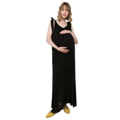 MOMS CLOSET - Vestido de Maternidad Largo Negro