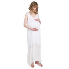 MOMS CLOSET - Vestido de Maternidad Largo Blanco