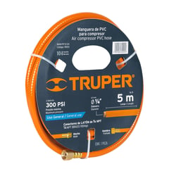 TRUPER - Manguera Para Compresor De Pvc 5 M, 1/4" Npt, 300 Psi