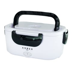 AMBER STYLE - Lonchera eléctrica 1.5 litros porta comidas blanca