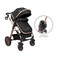 HAPPY BABY - Coche Para Bebe Tipo Moisés Alizze Negro