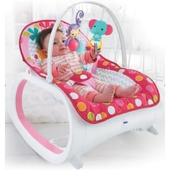 KIDSHOP - Silla Mecedora Vibradora Crece Conmigo Bebe ROSA FIESTA