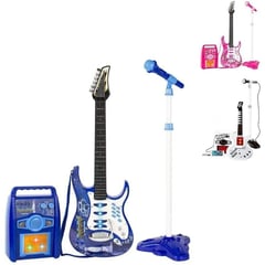 KIDSHOP - Juguete Guitarra Eléctrica Con Amplificador Micrófono Azul