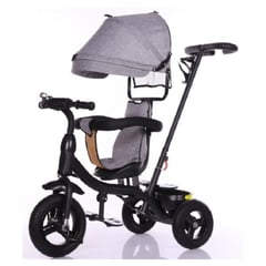 KIDSHOP - Triciclo paseador con guía bebe infantil paseador gris 6041