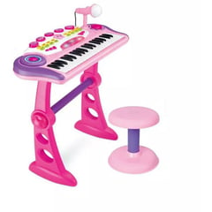 KIDSHOP - Organeta Piano Teclado Mp3 Para Niños Con Silla rosa