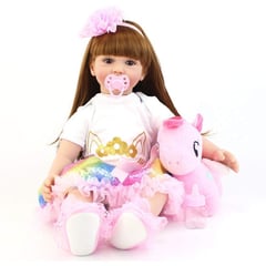 KIDSHOP - Muñeca Bebé Realista 60cm Bebé Reborn Accesorios Unicornio