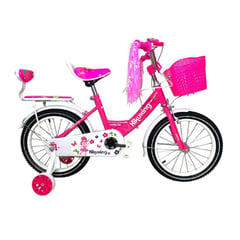 KIDSHOP - Bicicleta Infantil Con Canasta y Pito Rin 16 Fucsia.