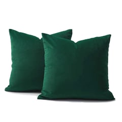 BANZAY - Cojin X2 Decorativo Cuadrado En Tela - Verde Esmeralda