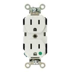 LEVITON - Toma Corriente Doble Grado Hospital 8200 Tradicional - Blanco - 4.06x1.31x1.11 cm