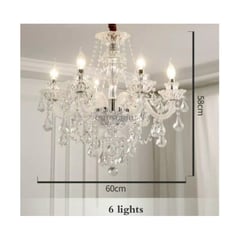 KIDSHOP - Lampara de techo chandelier blanca led 6 bombillos ( incluidos)