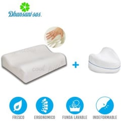 PILLOWISE - Set almohada ortopédica cervical alta visco-smart cojín entrepierna