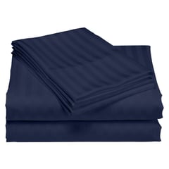 GENERICO - Juego De Sábanas Bella Home Doble 140x190x35 Cm Azul Navy