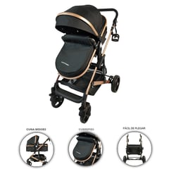 HAPPY BABY - Coche Bebe Moises Negro Fj